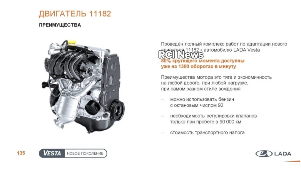 Двигатель ВАЗ 11182 (90 л.с.) для Лады Весты NG 2023 года