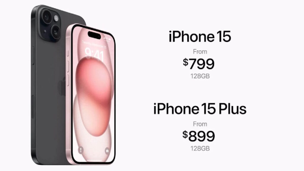Стоимость базовых iPhone 15 и iPhone 15 Max