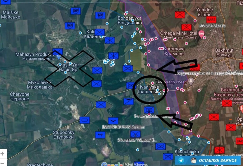 Ивановское - карта боевых действий