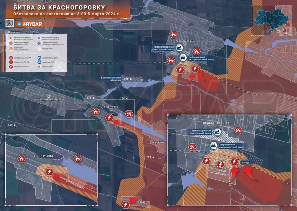 Красногоровка — карта боевых действий
