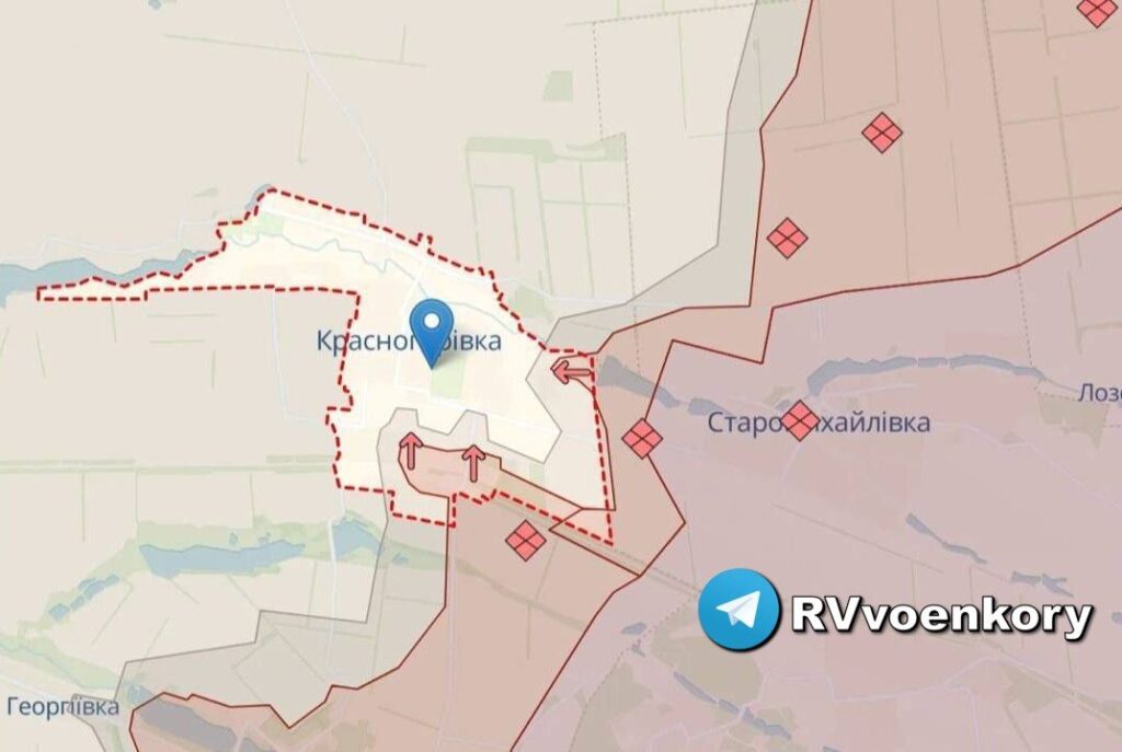 Красногоровка - карта боевых действий (09.05.2024)