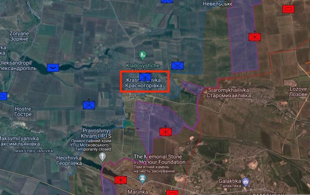 Красногоровка - карта боевых действий (09.05.2024)